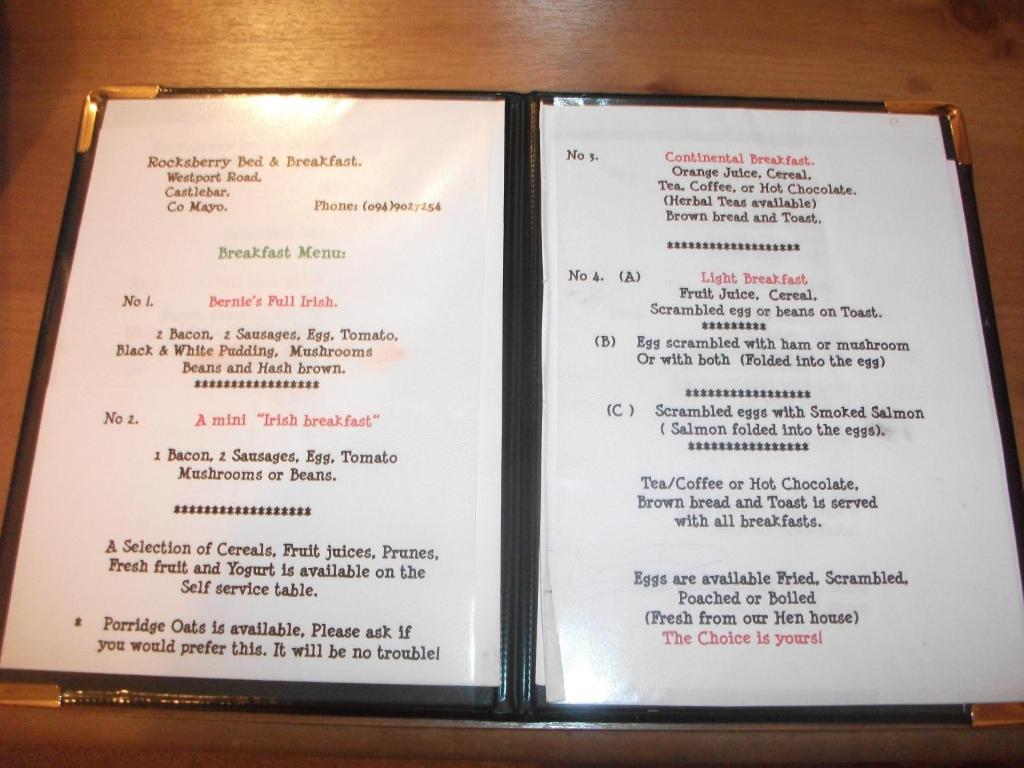 Rocksberry Bed & Breakfast Castlebar Extérieur photo
